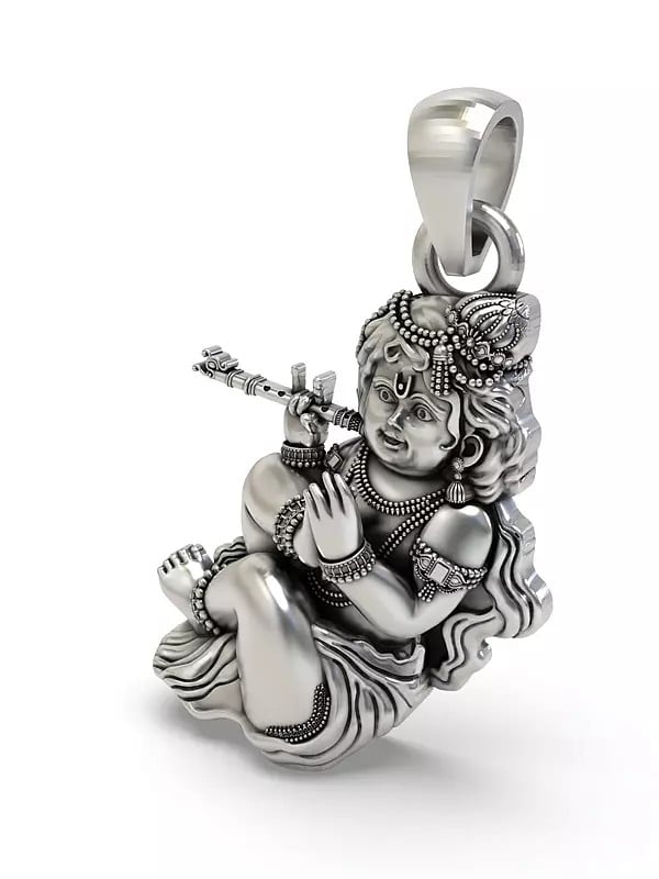 Exotic India Bal Gopal Sterling Silver Pendant 
