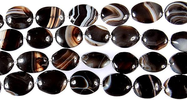 exotic india Banded Black Onyx Ovals 