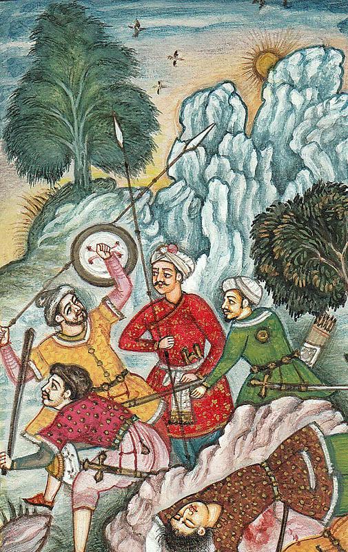 Exotic India Battle Scene From The Akbarnama 