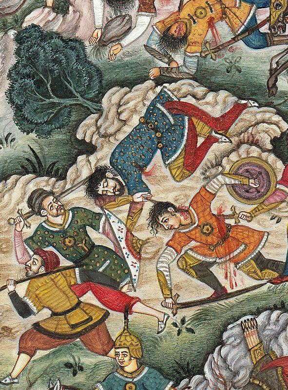 Exotic India Battle Scene From The Akbarnama 
