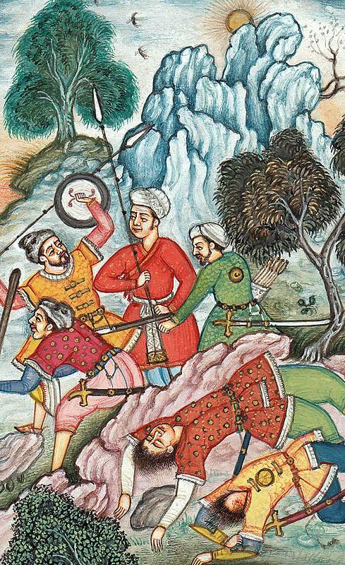 Exotic India Battle Scene From The Akbarnama 