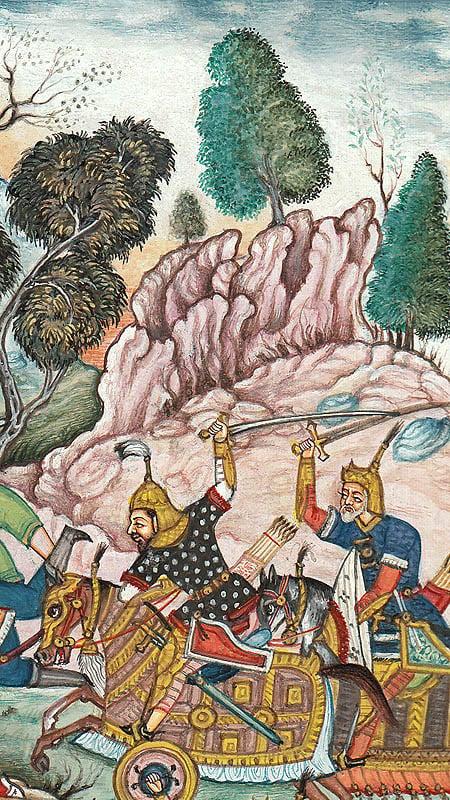 Exotic India Battle Scene From The Akbarnama 