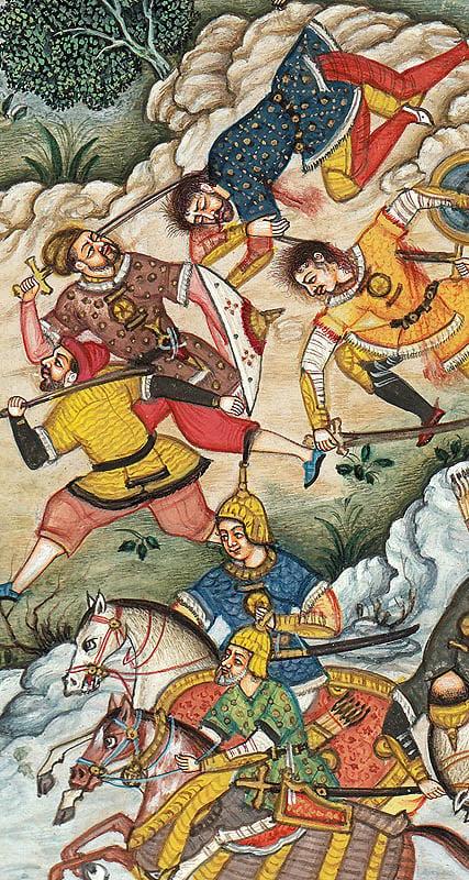 Exotic India Battle Scene From The Akbarnama 