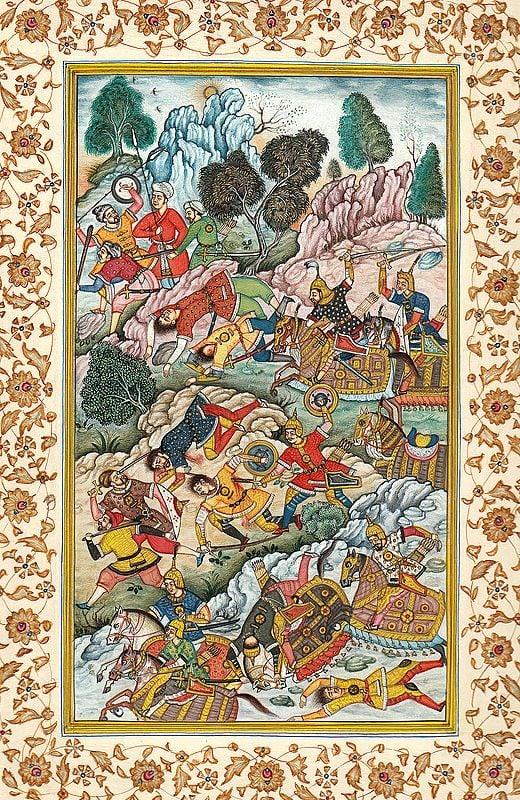 exotic india Battle Scene from the Akbarnama 