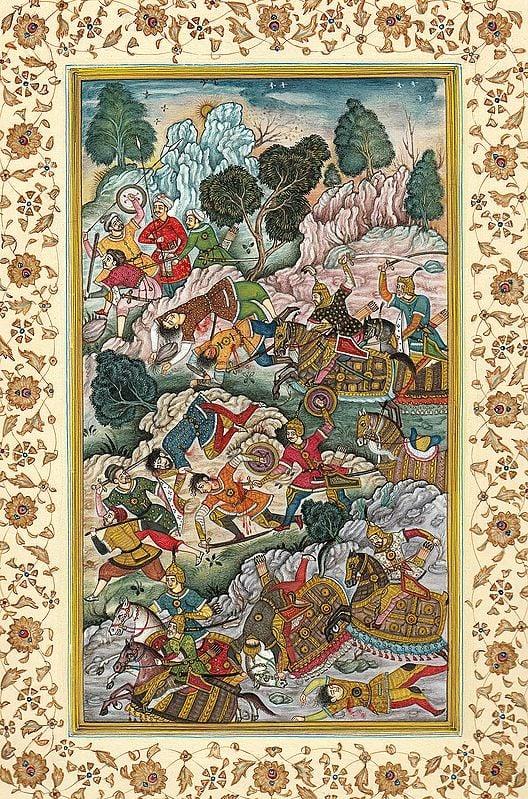 exotic india Battle Scene from the Akbarnama 
