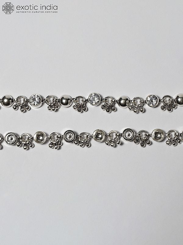 Exotic India Beautiful CZ Anklet 