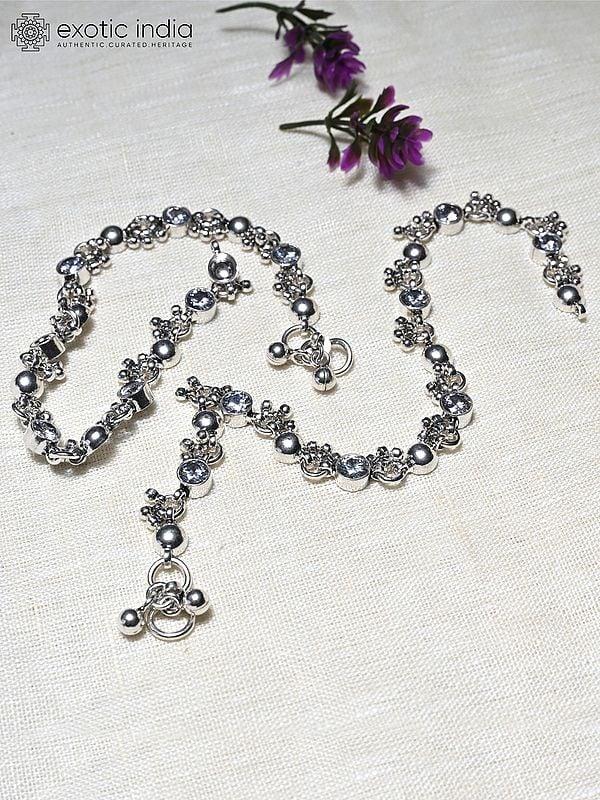 Exotic India Beautiful CZ Anklet 