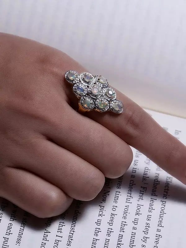 Exotic India Beautiful Ethiopian Opal Ring 