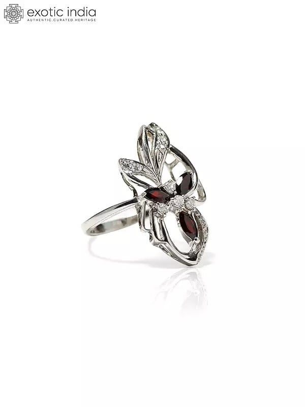 Exotic India Beautiful Faceted Garnet Ring 