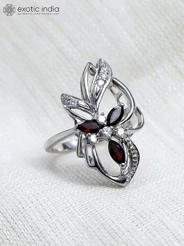 Exotic India Beautiful Faceted Garnet Ring 