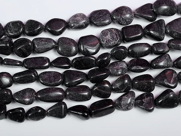 exotic india Black Agate Nuggets (Price of 1 String) 