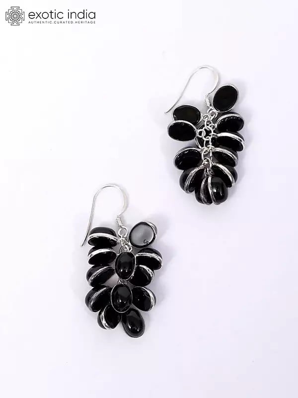 Exotic India Black Onyx Bunch Earrings