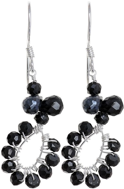 exotic india Black Spinel Earrings