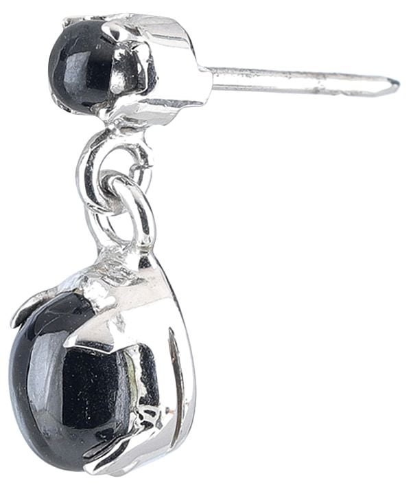 Exotic India Black Spinel Sterling Earrings 