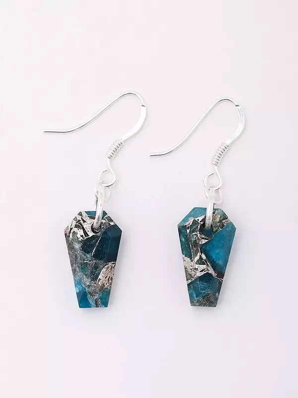 Exotic India Blue Copper Turquoise Hook Earrings 