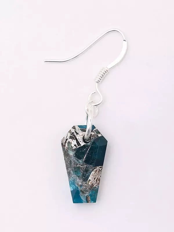 Exotic India Blue Copper Turquoise Hook Earrings 
