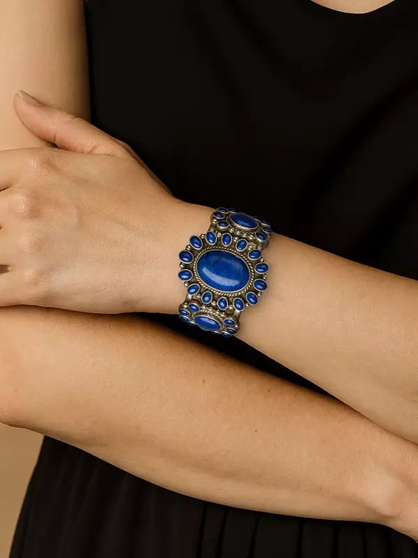 Exotic India Bracelet With Large Lapis Lazuli 