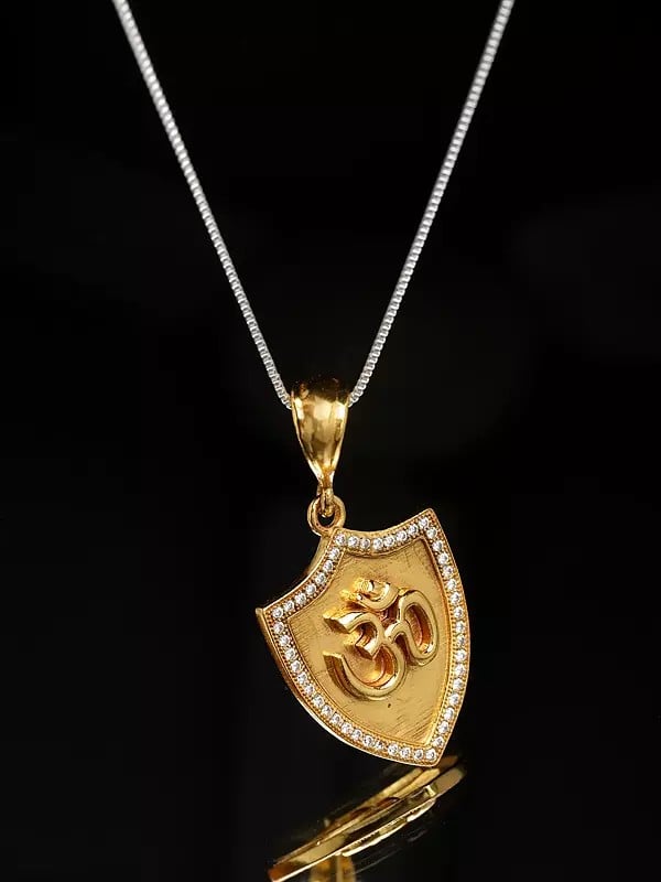 Exotic India Brass Om Pendant | Religious Jewellery