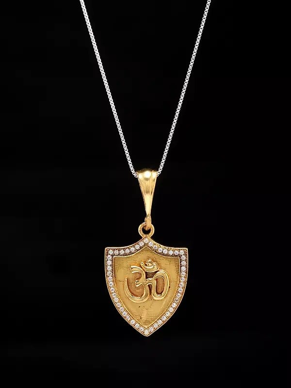 exotic india Brass Om Pendant | Religious Jewellery