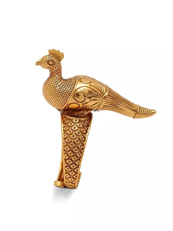 Exotic India Brass Peacock Figurine Ring 