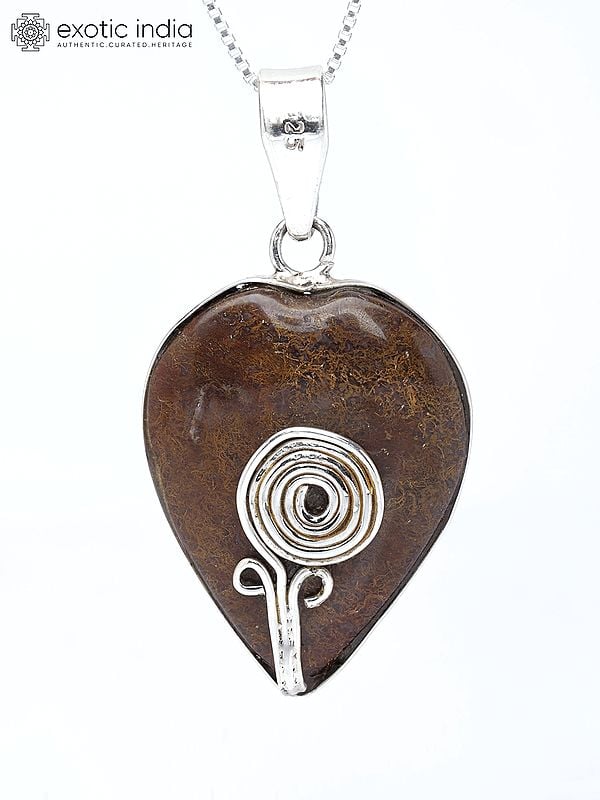 Exotic India Bronzite Gemstone Pendant 