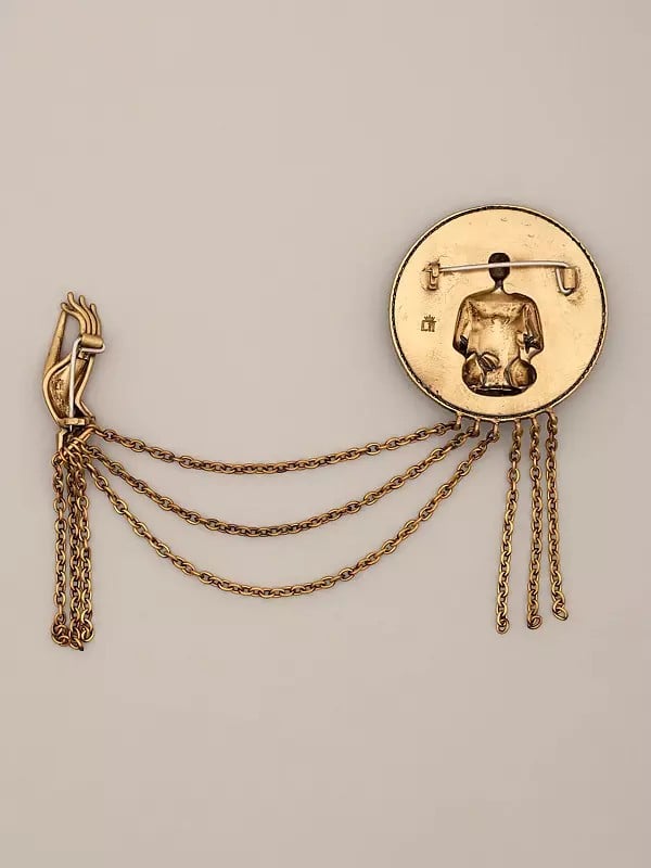 Exotic India Buddha Brooch With Vitarka Mudra Hand 