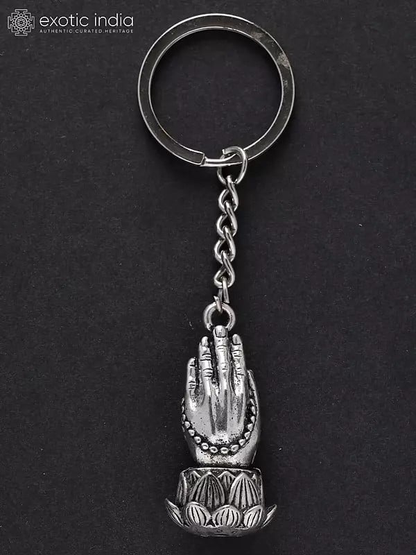 exotic india Buddha Prayer Hand Keychain 