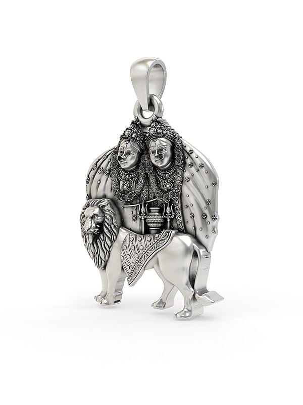 Exotic India Chamunda Maa Sterling Silver Pendant 