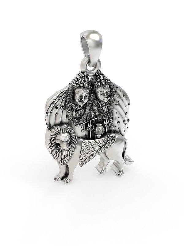 Exotic India Chamunda Maa Sterling Silver Pendant 