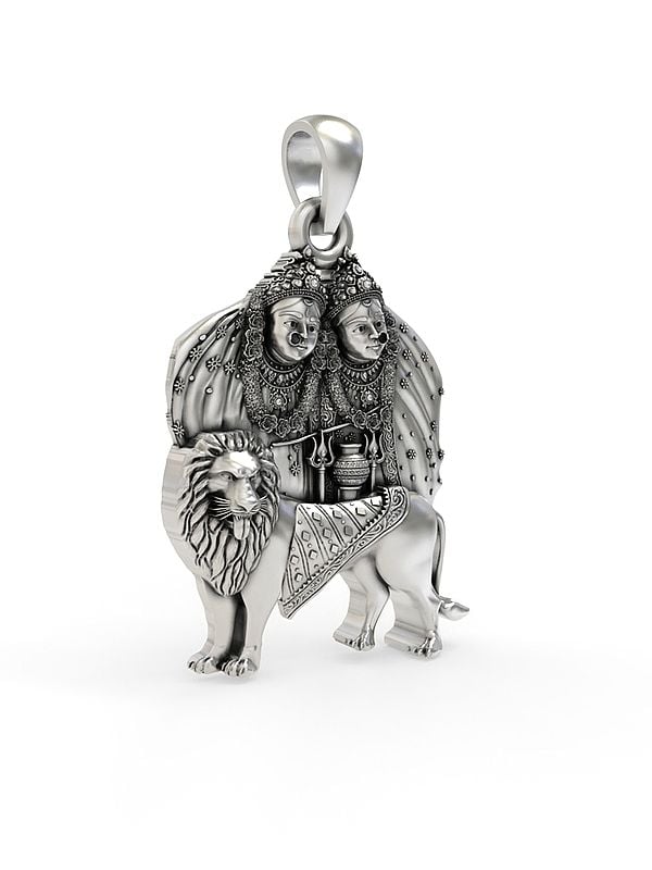 Exotic India Chamunda Maa Sterling Silver Pendant 