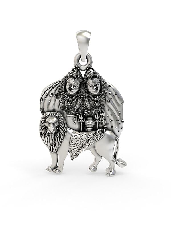 exotic india Chamunda Maa Sterling silver Pendant 