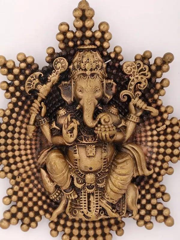 Exotic India Chaturbhuja Lord Ganesha Brooch 