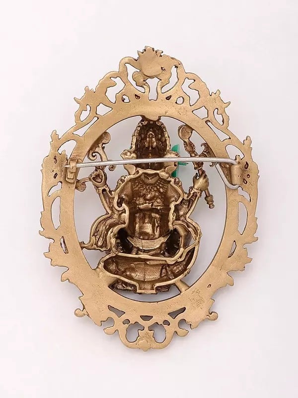 Exotic India Chaturbhuja Lord Ganesha Brooch 