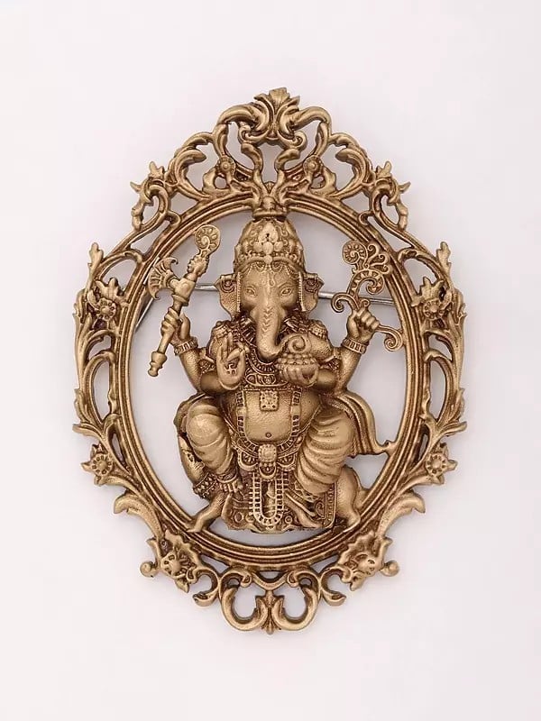exotic india Chaturbhuja Lord Ganesha Brooch 