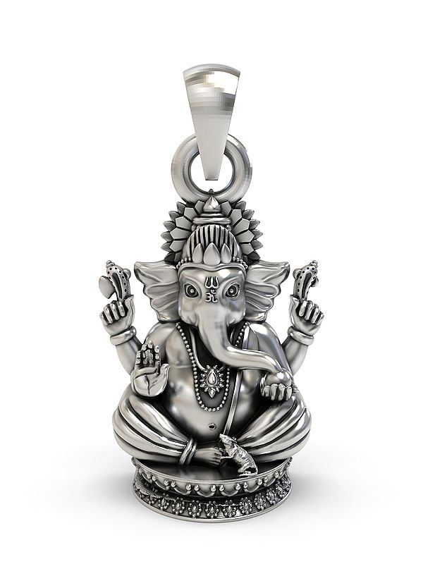 exotic india Chaturbhuja Lord Ganesha Pendant 