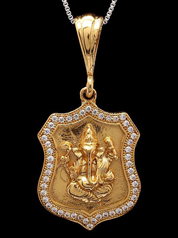 Exotic India Chaturbhuja Lord Ganesha Pendant 