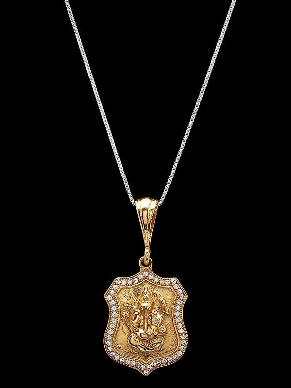 exotic india Chaturbhuja Lord Ganesha Pendant 