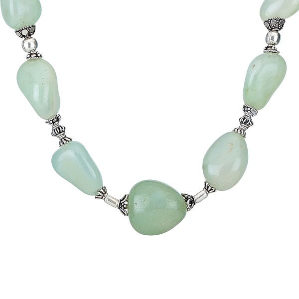 Exotic India Chunky Peru Chalcedony Necklace 