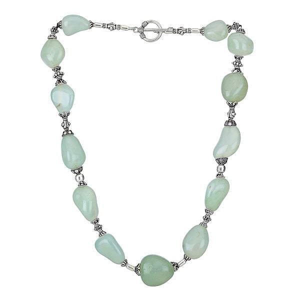 exotic india Chunky Peru Chalcedony Necklace 