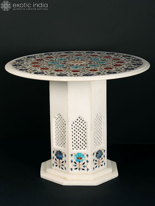 exotic india Coffee Table White Marble Set 