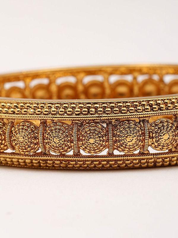 Exotic India Copper Openable Pair Of Bangles 