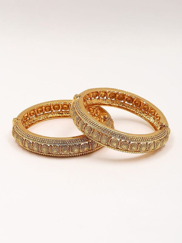 exotic india Copper Openable Pair of Bangles 