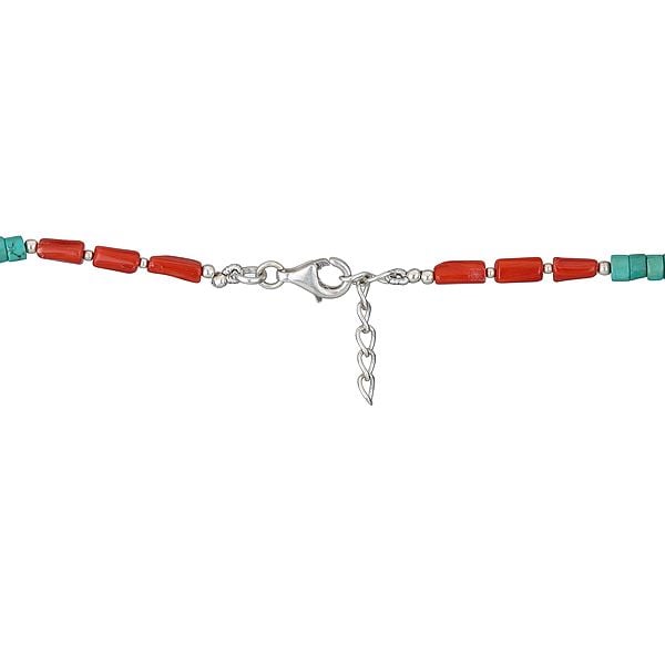 Exotic India Coral And Turquoise Necklace