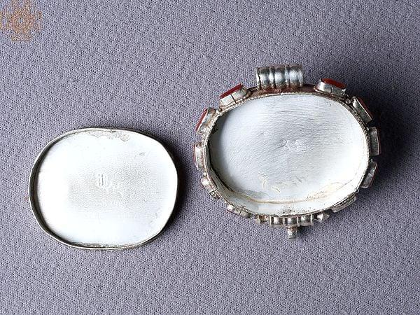 Exotic India Coral Ghau Pendant Silver 