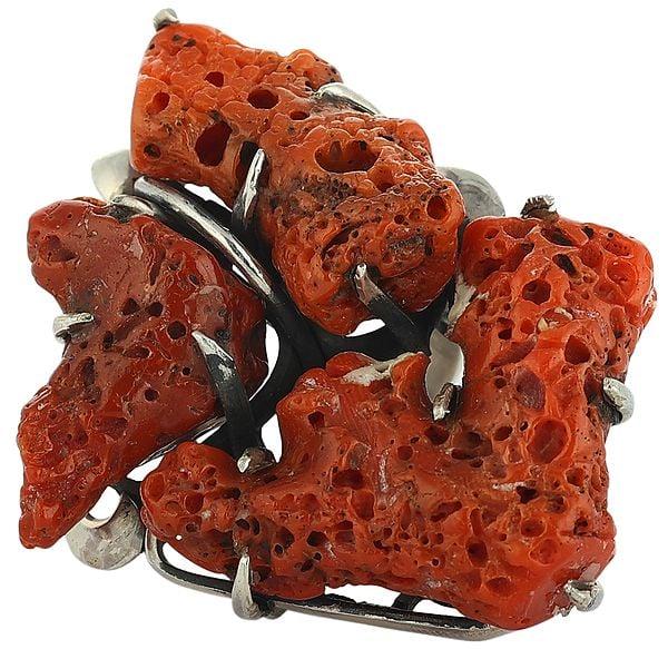 Exotic India Coral Ring