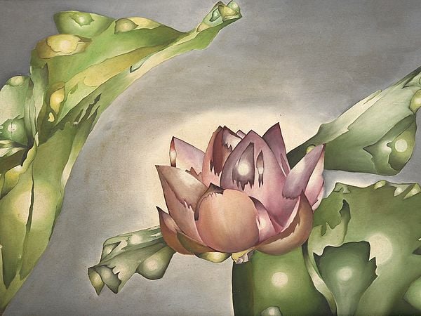 Exotic India Craggy Flower | Framed Oil Painting 