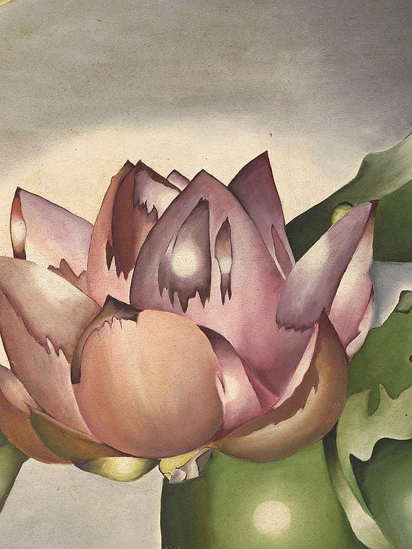Exotic India Craggy Flower | Framed Oil Painting 