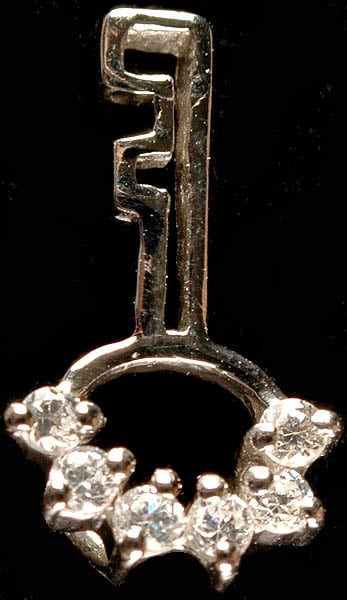 exotic india Cubic Zirconia Key Pendant