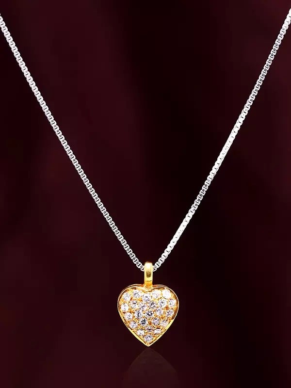 Exotic India Cubic Zirconia Valentine Pendant 
