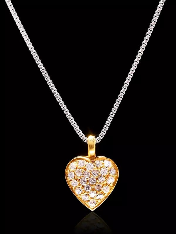 Exotic India Cubic Zirconia Valentine Pendant 